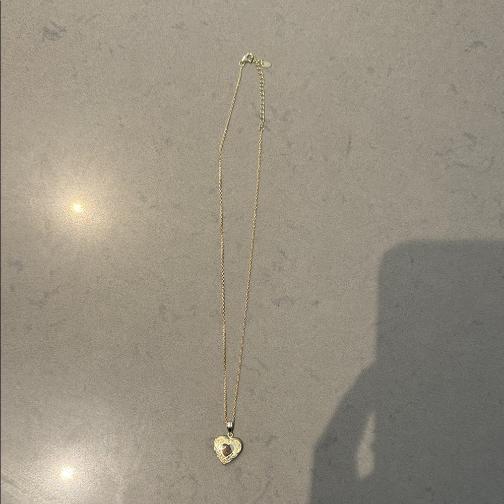 Gold Heart Pendant Necklace